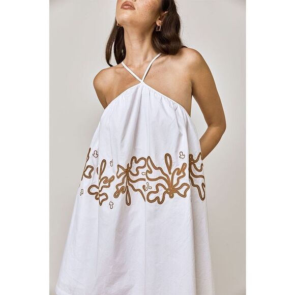 Mon Renn Mystique Mini Dress In White Swirl size S NWT $189 - Picture 1 of 9